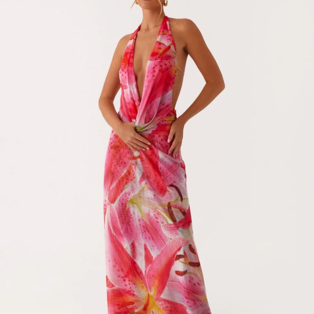 Peppermayo Exclusive - Elysia Mesh Maxi Dress - White Pink